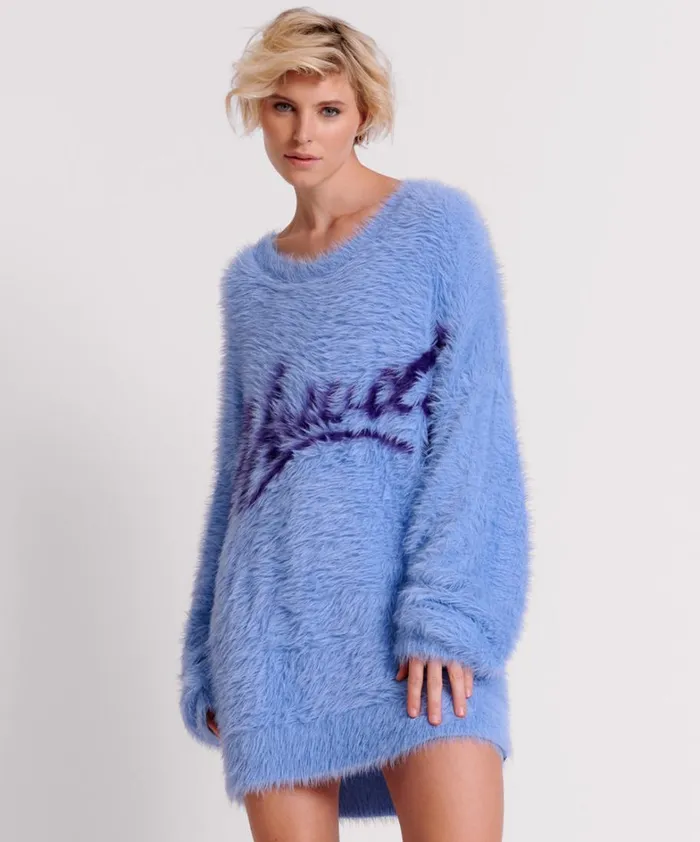 One Teaspoon Knitwear FLUFFY CORNFLOWER HOWDY KNIT SWEATER DRESS 8211 Women