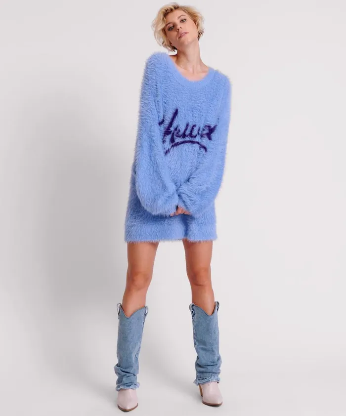 One Teaspoon Knitwear FLUFFY CORNFLOWER HOWDY KNIT SWEATER DRESS 8211 Women