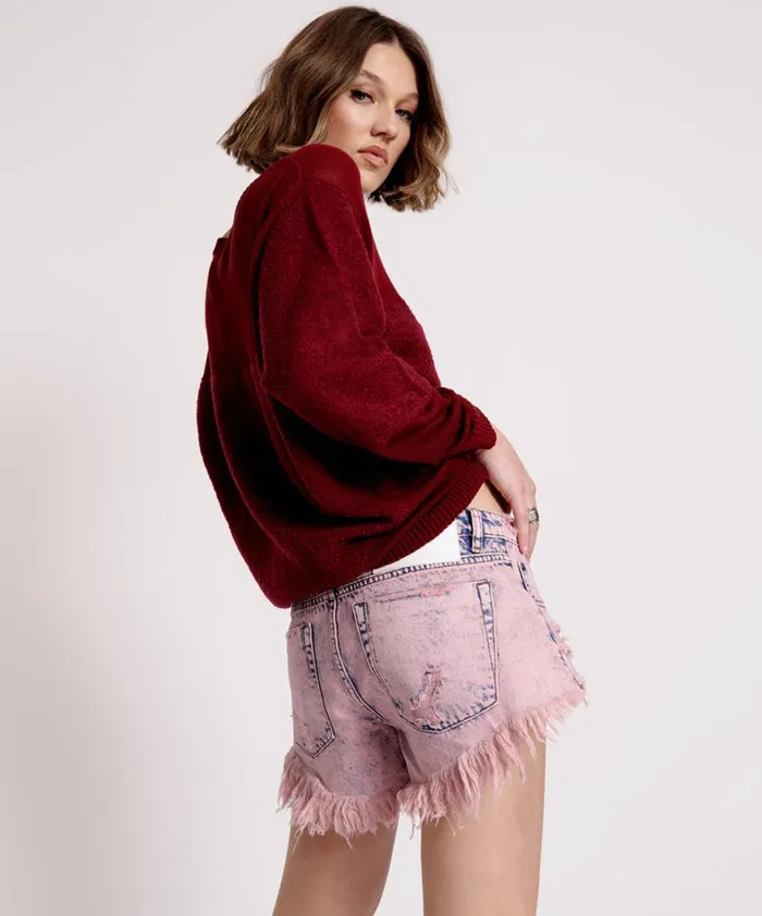 One Teaspoon Knitwear SHATTERED CREW KNIT SWEATER RED 8211 Women One Teaspoon Knitwear SHATTERED CREW KNIT SWEATER RED 8211 Women