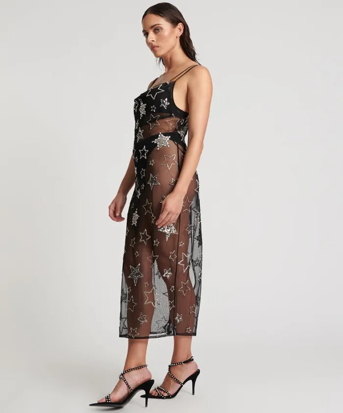 One Teaspoon Midi and Maxi Dresses STELLAR ALL STAR HAND BEADED SLIP DRESS 8211 Women One Teaspoon Midi and Maxi Dresses STELLAR ALL STAR HAND BEADED SLIP DRESS 8211 Women