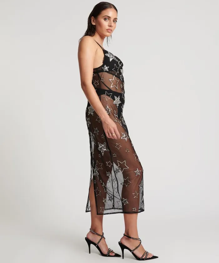 One Teaspoon Midi and Maxi Dresses STELLAR ALL STAR HAND BEADED SLIP DRESS 8211 Women One Teaspoon Midi and Maxi Dresses STELLAR ALL STAR HAND BEADED SLIP DRESS 8211 Women