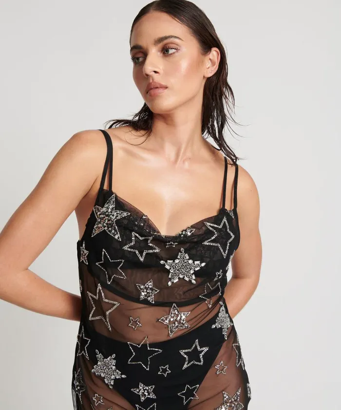 One Teaspoon Midi and Maxi Dresses STELLAR ALL STAR HAND BEADED SLIP DRESS 8211 Women One Teaspoon Midi and Maxi Dresses STELLAR ALL STAR HAND BEADED SLIP DRESS 8211 Women