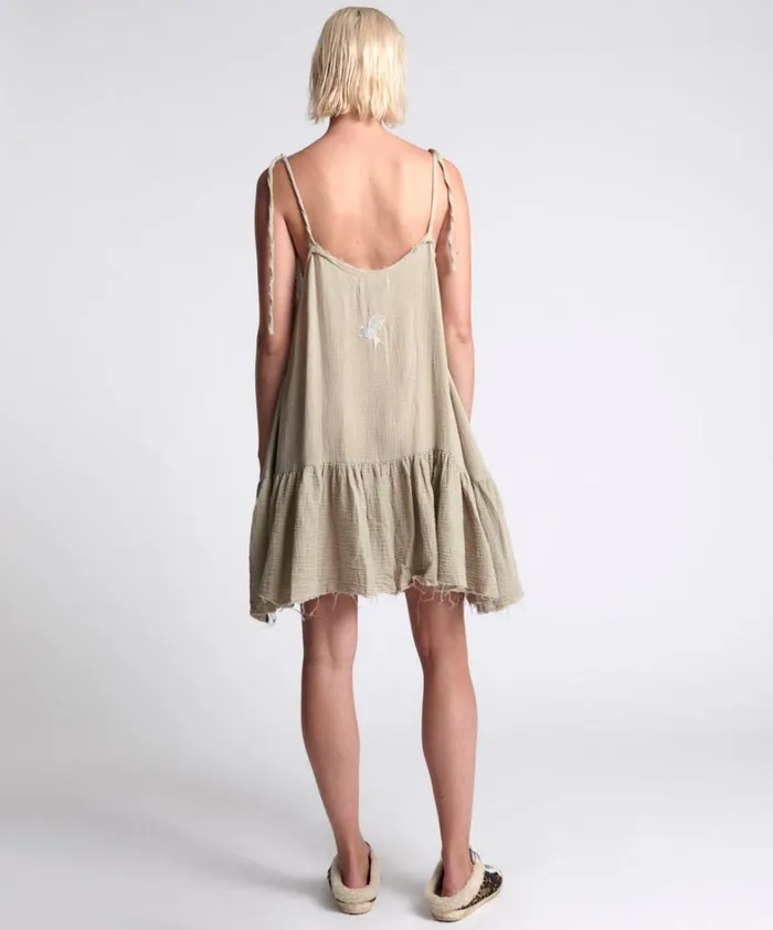 One Teaspoon Mini Dresses THE ICON STONE MUSLIN DRESS 8211 Women