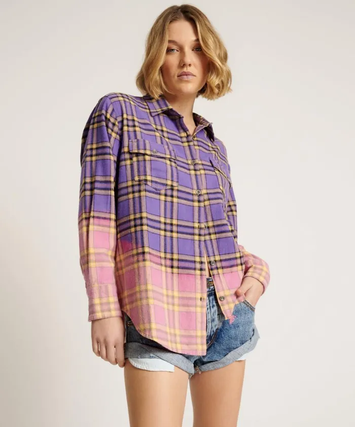 One Teaspoon Shirts DIP DYE FLANNEL LIBERTY SHIRT 8211 Women