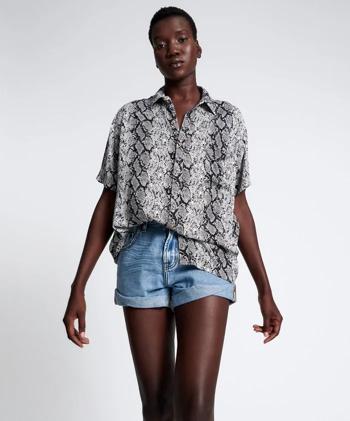 One Teaspoon Shirts MIDH SNAKE UNISEX SHIRT 8211 Women