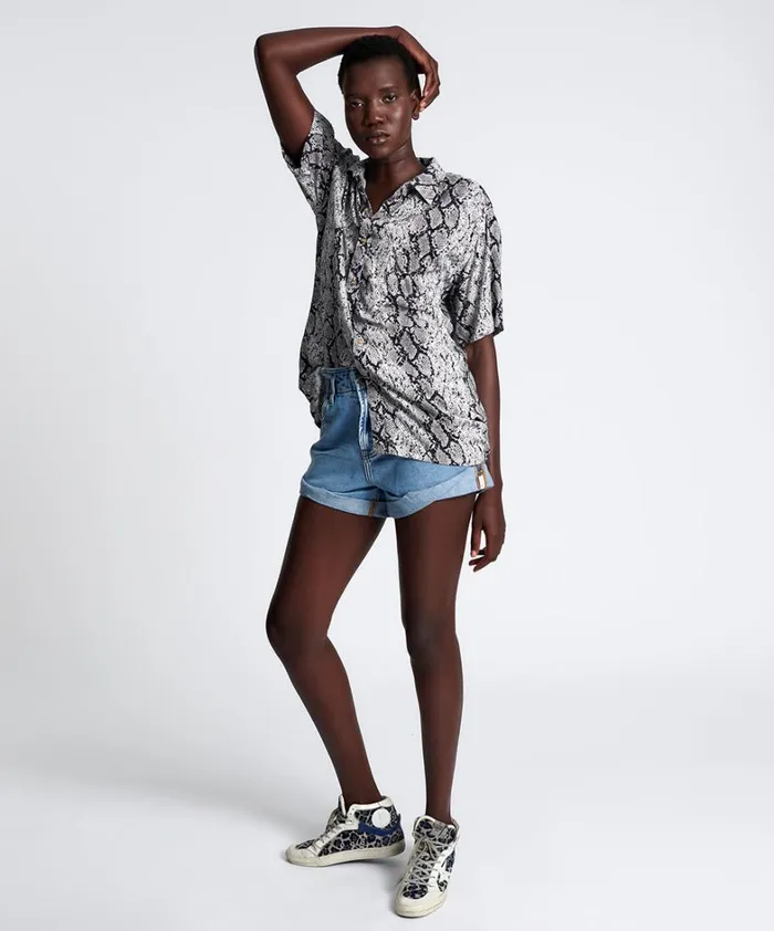 One Teaspoon Shirts MIDH SNAKE UNISEX SHIRT 8211 Women
