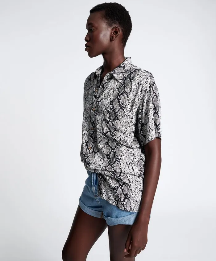 One Teaspoon Shirts MIDH SNAKE UNISEX SHIRT 8211 Women