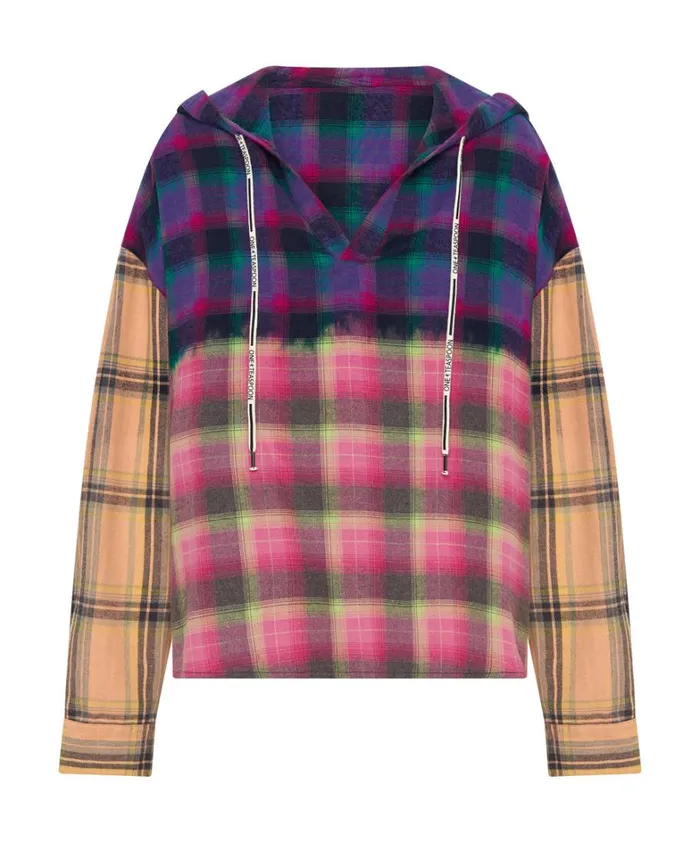One Teaspoon Shirts MIXED FLANNEL HOODED SHIRT 8211 Women
