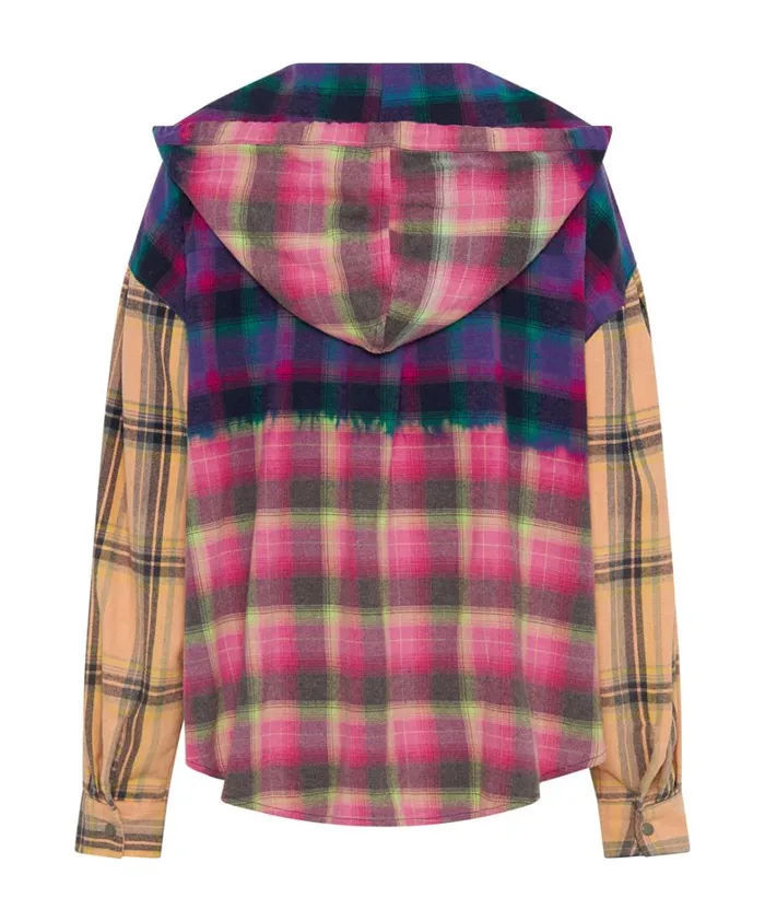 One Teaspoon Shirts MIXED FLANNEL HOODED SHIRT 8211 Women
