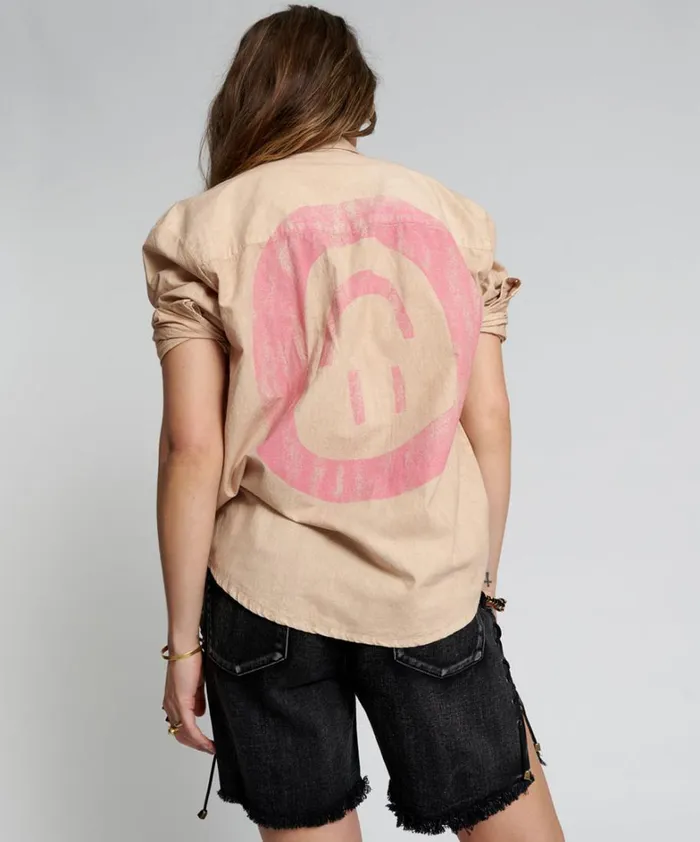 One Teaspoon Shirts STONED SMILEY BACK TUX SHIRT 8211 Women