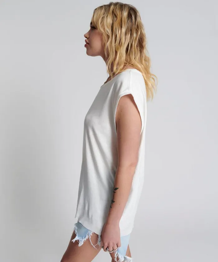 One Teaspoon Tees and Tanks FRESH WHITE BAMBOO LOGO UNISEX TANK 8211 Women