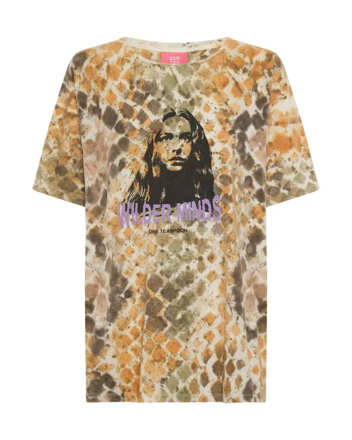 One Teaspoon Tees and Tanks ORGANIC HAND PAINTED WILDER MINDS UNISEX TEE 8211 Women One Teaspoon Tees and Tanks ORGANIC HAND PAINTED WILDER MINDS UNISEX TEE 8211 Women