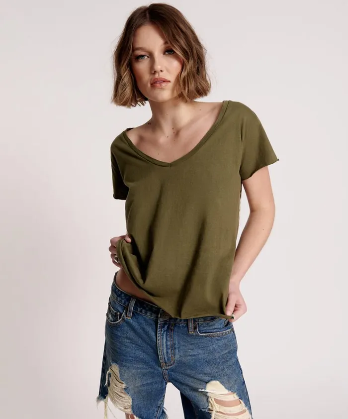 One Teaspoon Tees and Tanks ORGANIC PEACE SCOOP NECK TEE 8211 Women
