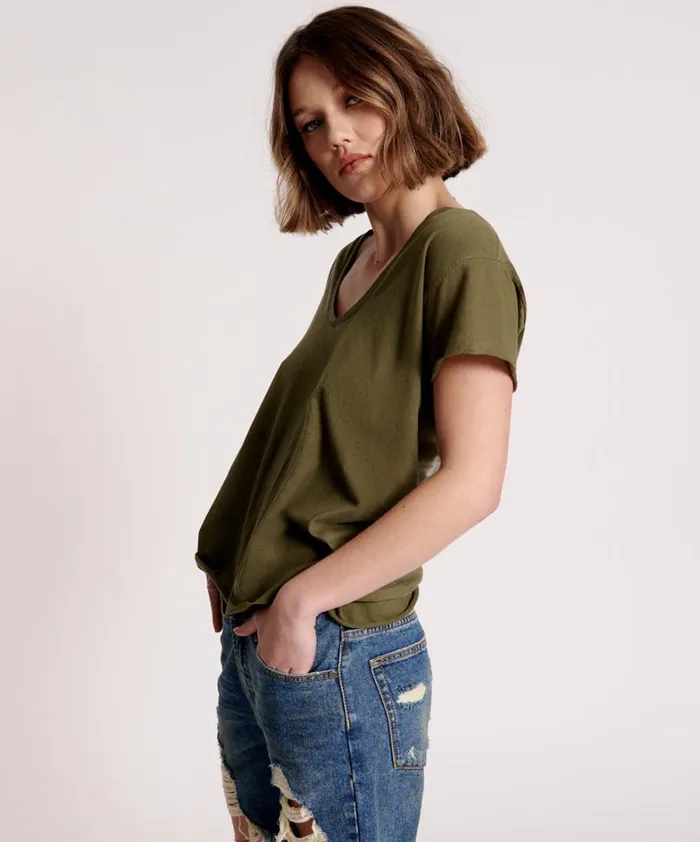 One Teaspoon Tees and Tanks ORGANIC PEACE SCOOP NECK TEE 8211 Women