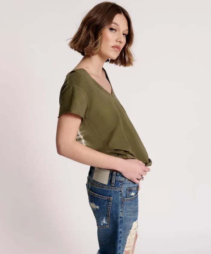 One Teaspoon Tees and Tanks ORGANIC PEACE SCOOP NECK TEE 8211 Women