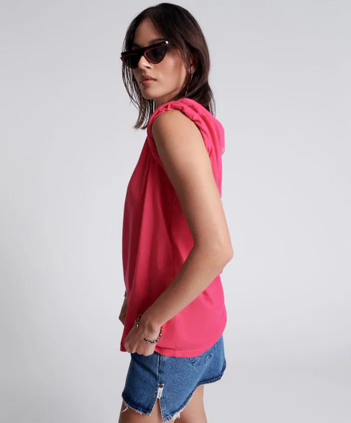 One Teaspoon Tees and Tanks PINK GLO ONE TEASPOON ORGANIC LOGO UNISEX TEE 8211 Women