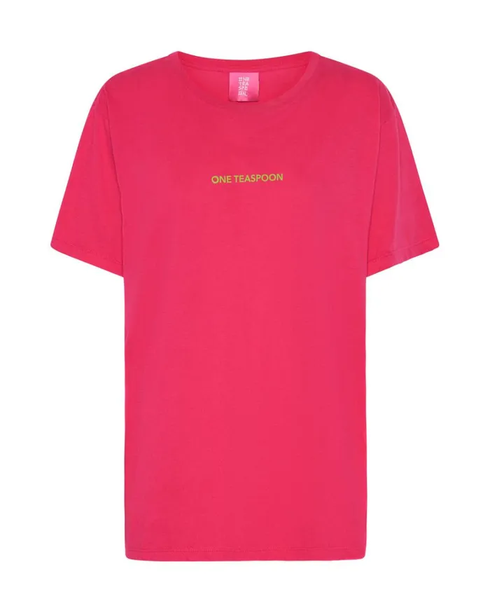 One Teaspoon Tees and Tanks PINK GLO ONE TEASPOON ORGANIC LOGO UNISEX TEE 8211 Women