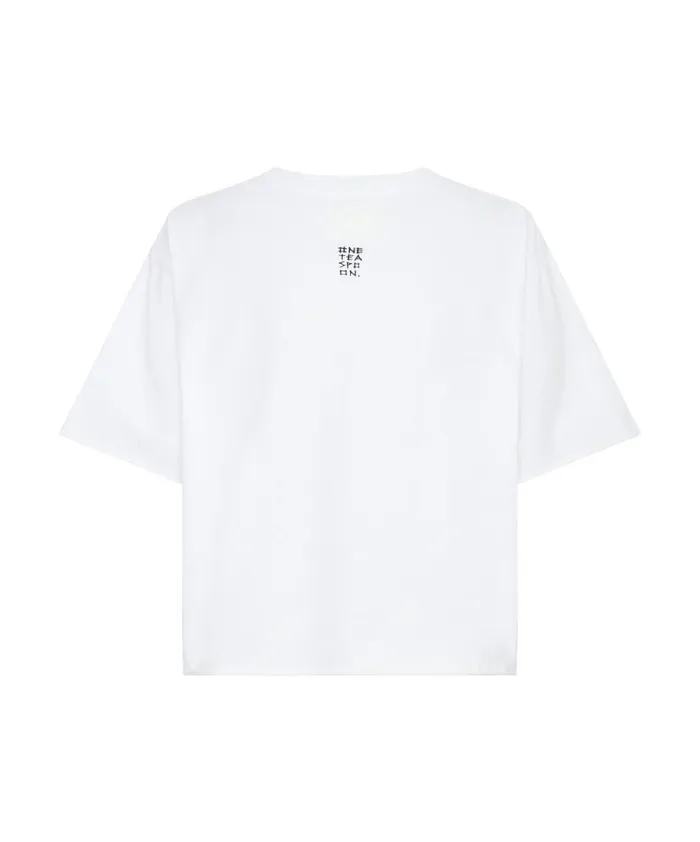 One Teaspoon Tees and Tanks WHITE CROPPED FUTURE TEE 8211 Women