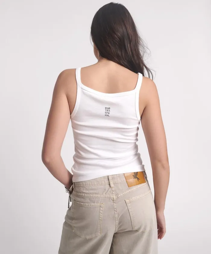 One Teaspoon Tees and Tanks WHITE ONE TEASPOON RIB SINGLET 8211 Women One Teaspoon Tees and Tanks WHITE ONE TEASPOON RIB SINGLET 8211 Women