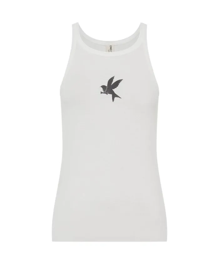 One Teaspoon Tees and Tanks WHITE ONE TEASPOON RIB SINGLET 8211 Women One Teaspoon Tees and Tanks WHITE ONE TEASPOON RIB SINGLET 8211 Women