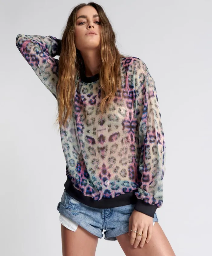 One Teaspoon Tops COLLISION CHIFFON LONGSLEEVE TOP 8211 Women