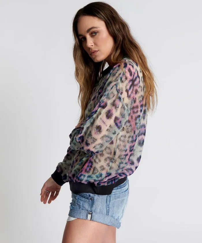 One Teaspoon Tops COLLISION CHIFFON LONGSLEEVE TOP 8211 Women