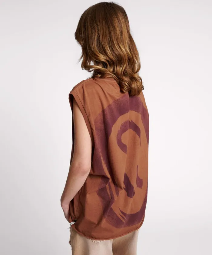 One Teaspoon Tops HAND SPRAYED SMILEY OVERSIZED TANK 8211 Women One Teaspoon Tops HAND SPRAYED SMILEY OVERSIZED TANK 8211 Women