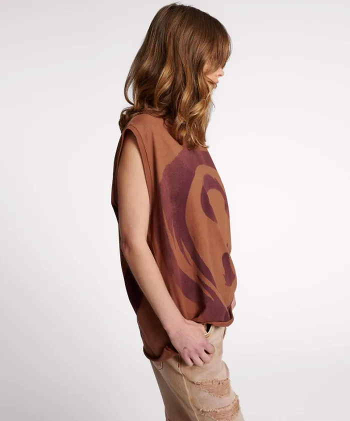 One Teaspoon Tops HAND SPRAYED SMILEY OVERSIZED TANK 8211 Women One Teaspoon Tops HAND SPRAYED SMILEY OVERSIZED TANK 8211 Women