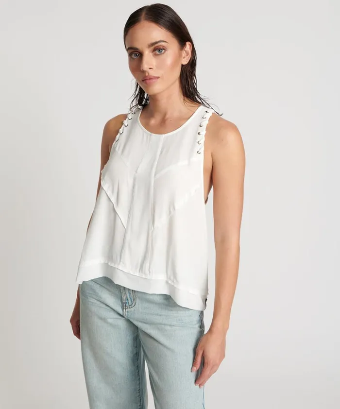 One Teaspoon Tops WHITE LACED CHARLESTON TOP 8211 Women