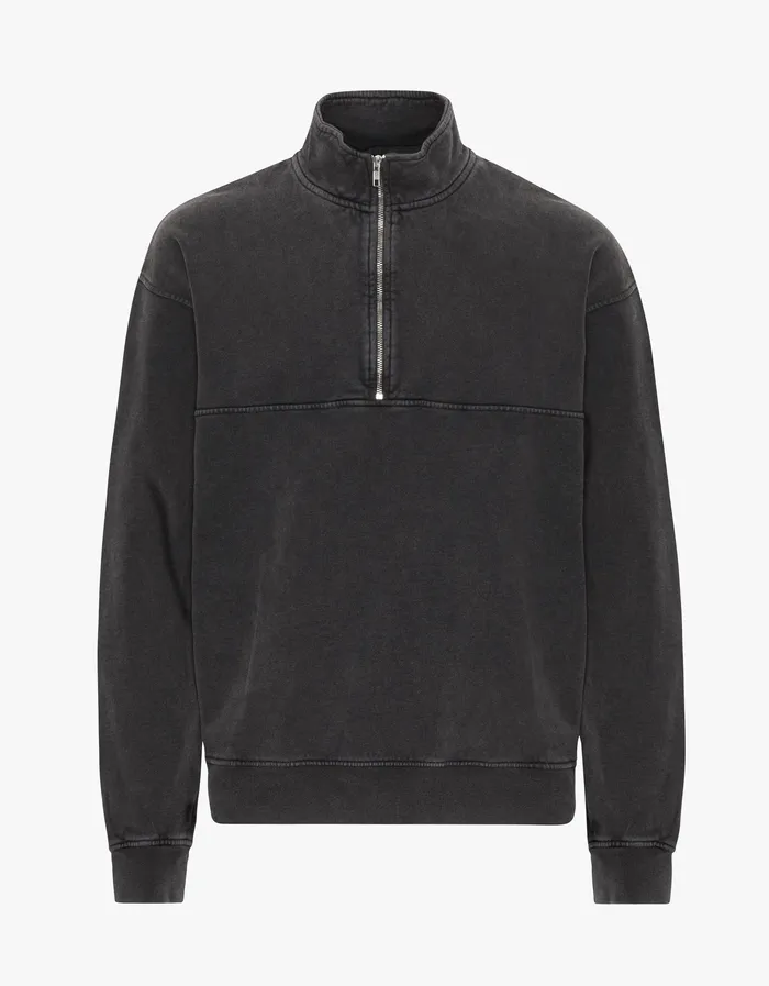 Organic Quarter Zip 8211 Faded Black Quarter Zips Colorfulstandard Men