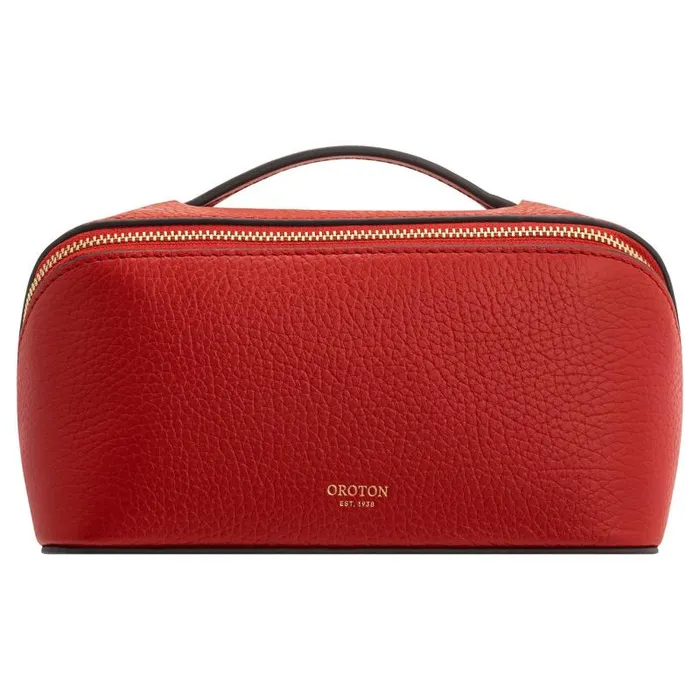 Oroton Beauty Cases Accessories Fife Medium Beauty Case Dark Poppy