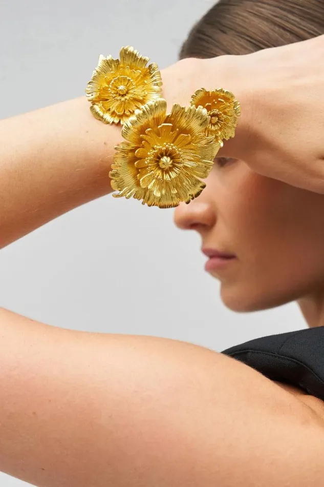 Oroton Bracelets Jewellery Etta Cuff Worn Gold