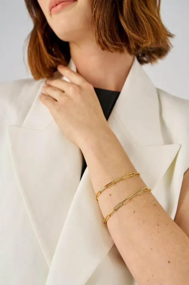 Oroton Bracelets Jewellery Gianna Paper Link Chain Bracelet 18k Gold