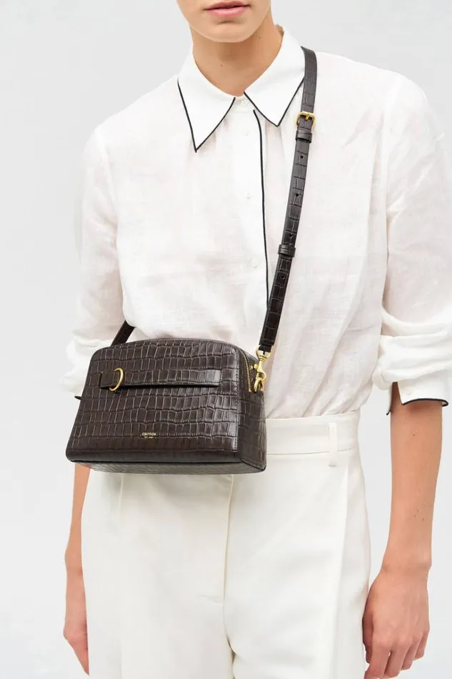 Oroton Crossbody Women Audrey Texture Crossbody Mahogany