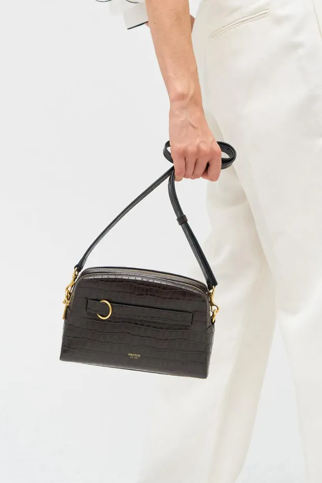 Oroton Crossbody Women Audrey Texture Crossbody Mahogany