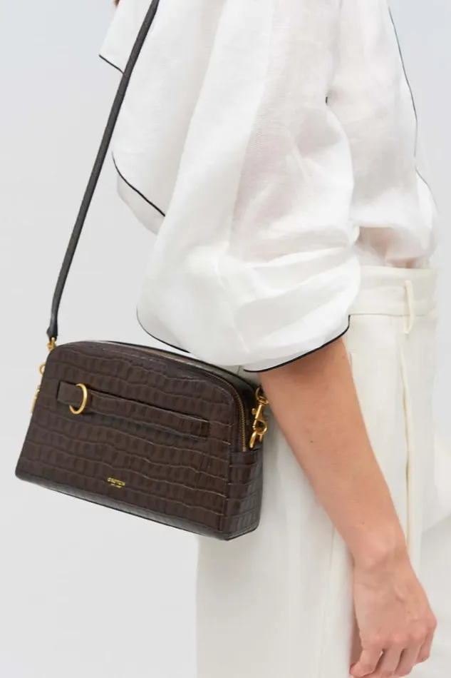 Oroton Crossbody Women Audrey Texture Crossbody Mahogany