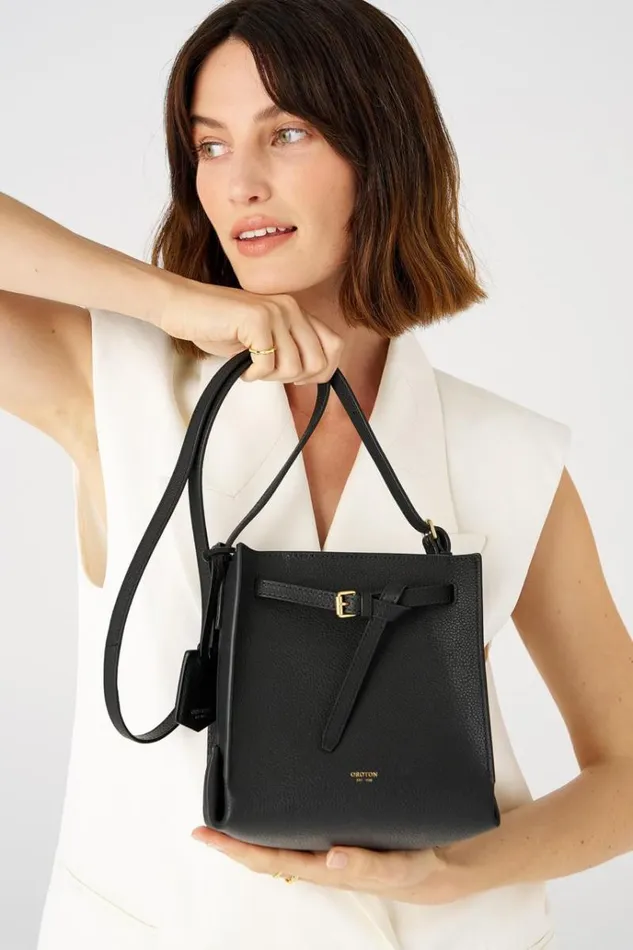 Oroton Crossbody Women Margot Mini Bucket Bag Black