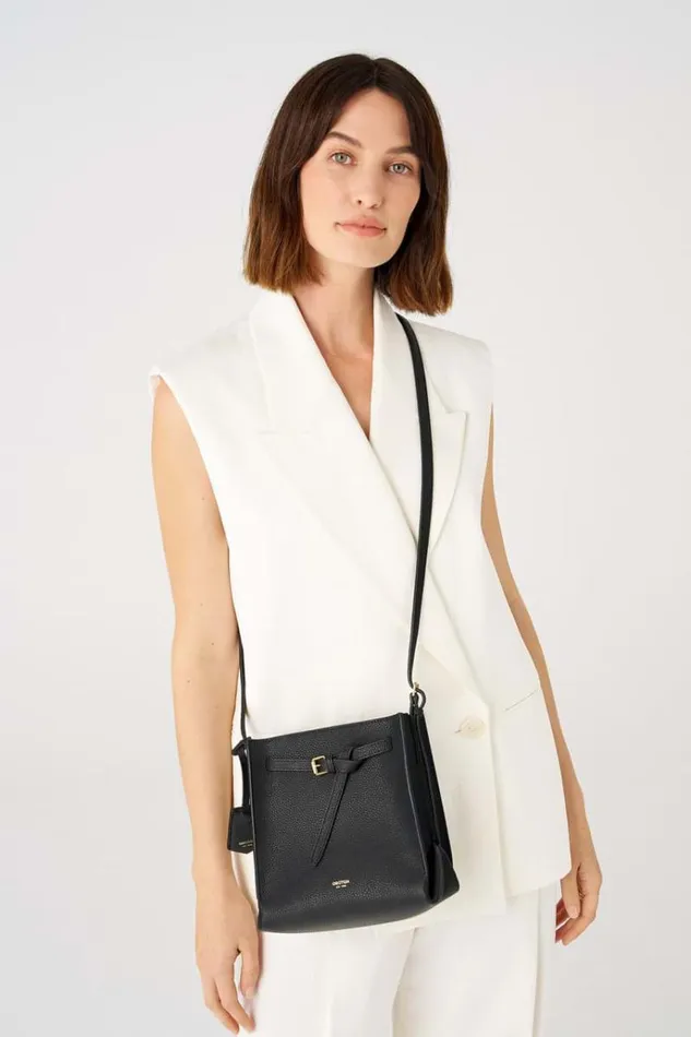 Oroton Crossbody Women Margot Mini Bucket Bag Black