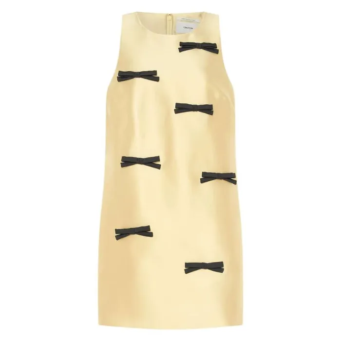 Oroton Dresses Women Bow Detail Shift Dress Lemon Zest