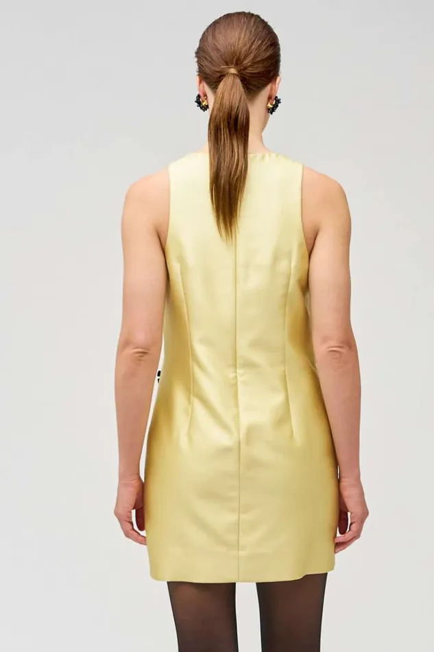 Oroton Dresses Women Bow Detail Shift Dress Lemon Zest