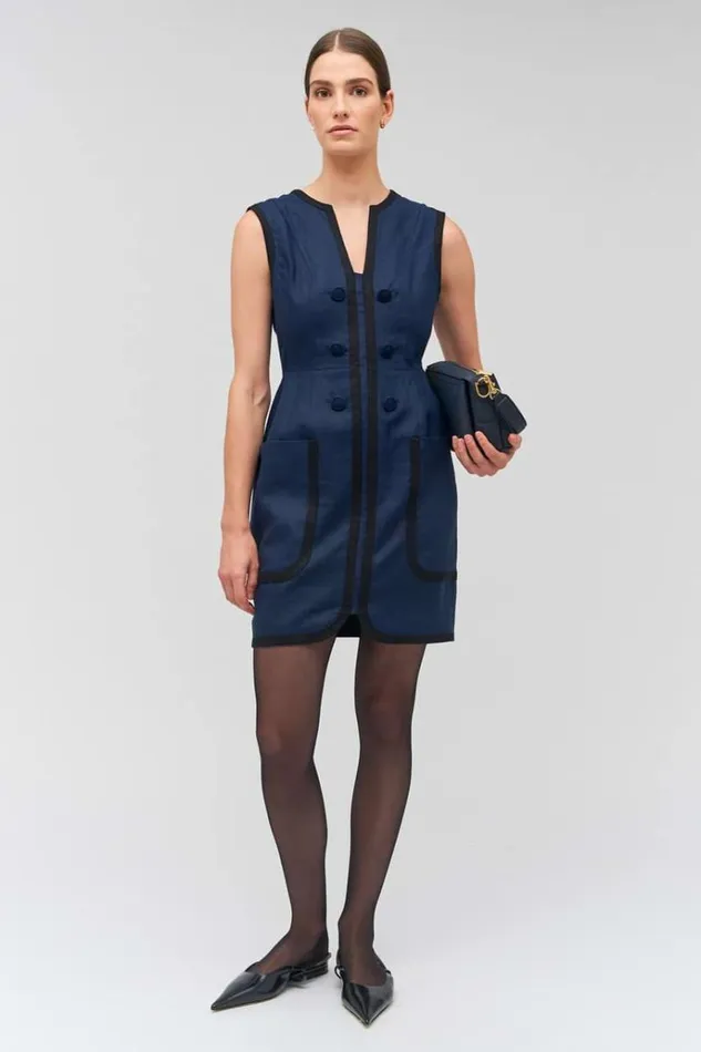 Oroton Dresses Women Contrast Bind Shift Dress North Sea