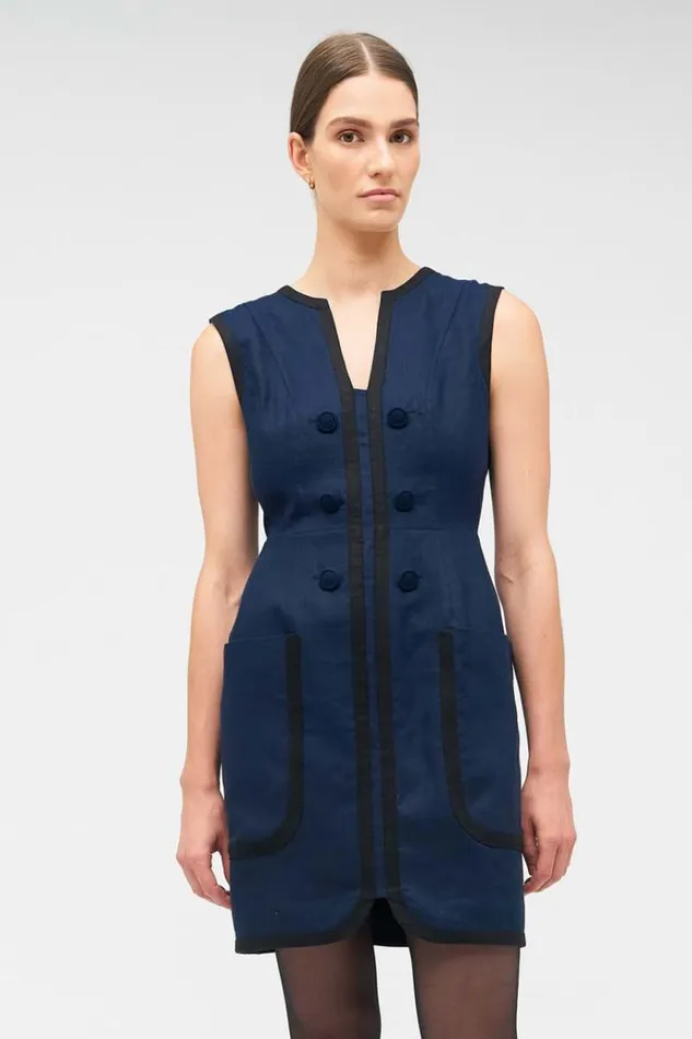 Oroton Dresses Women Contrast Bind Shift Dress North Sea