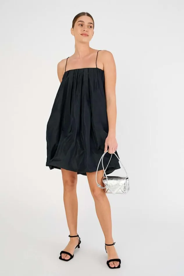 Oroton Dresses Women Taffeta Mini Dress Black