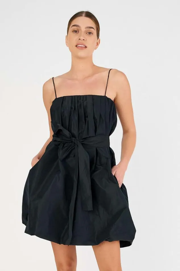 Oroton Dresses Women Taffeta Mini Dress Black