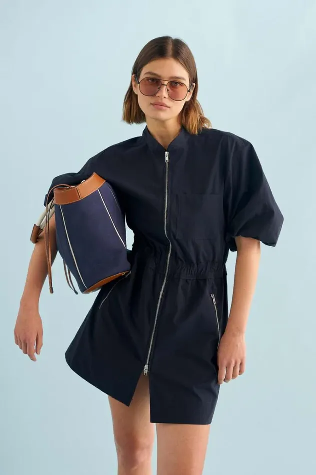 Oroton Dresses Women Zip Utility Dress North Sea