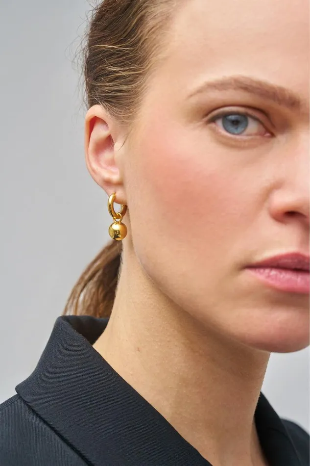 Oroton Earrings Jewellery Bonnie Sphere Charm Gold