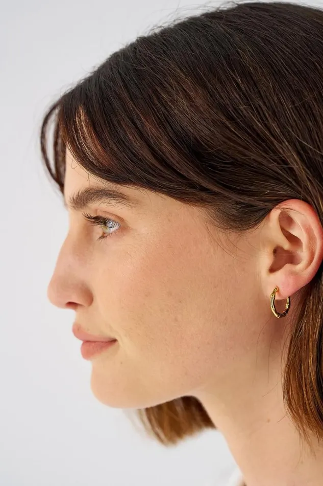 Oroton Earrings Jewellery Fife Hoops 18k Gold