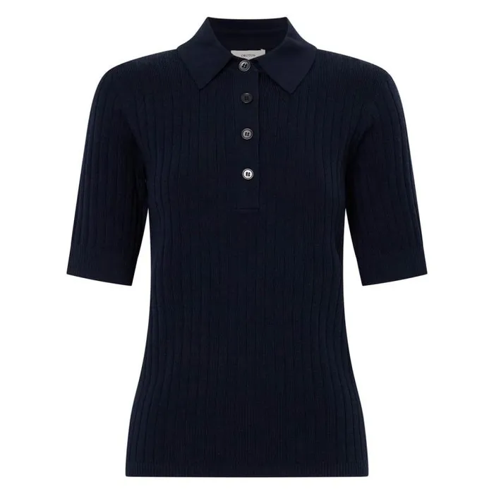 Oroton Knitwear Women Stitch Rib Polo North Sea