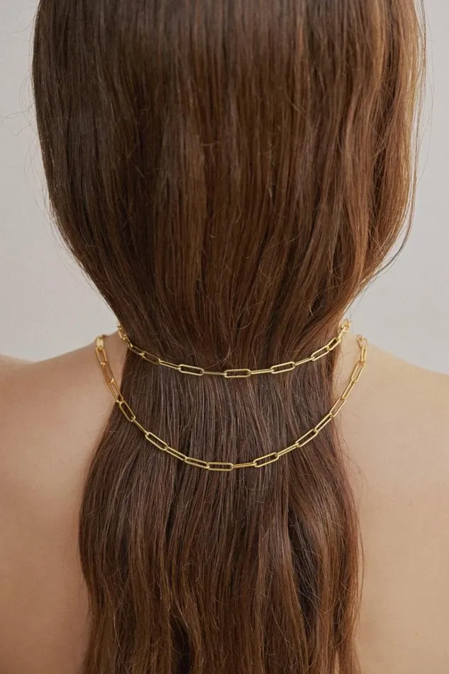 Oroton Necklaces Jewellery Gianna Paper Link Chain Necklace 18k Gold