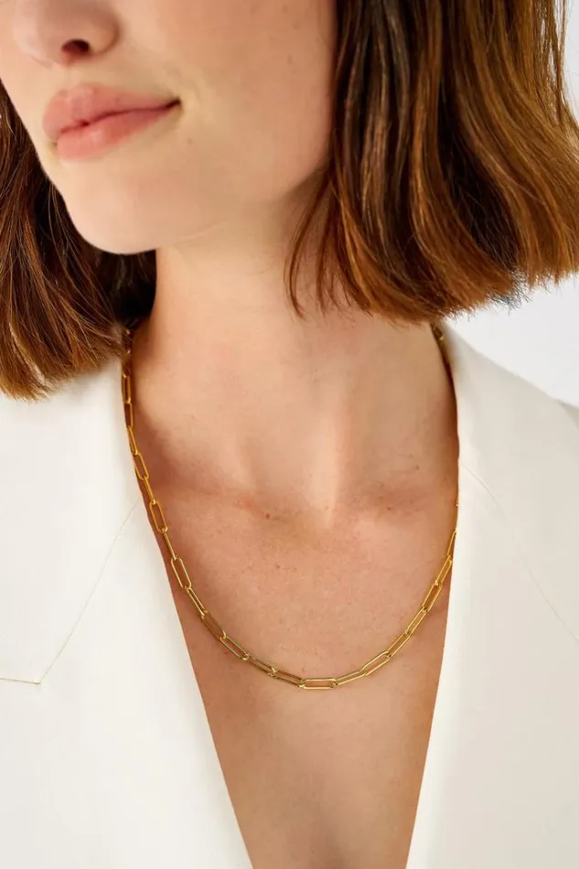 Oroton Necklaces Jewellery Gianna Paper Link Chain Necklace 18k Gold